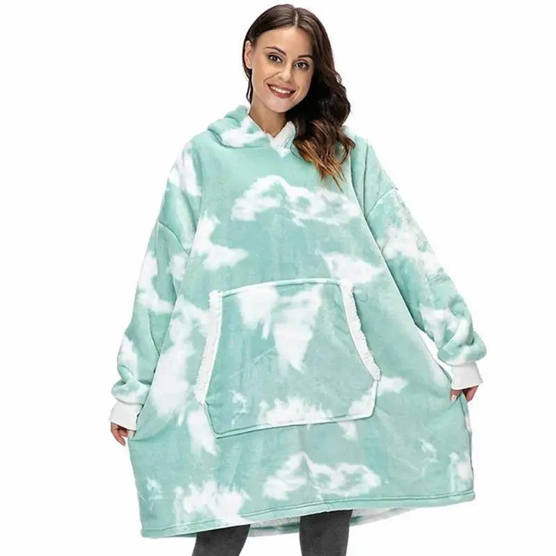 Winter Oversized Wearable Blanket Women Hoodies Sweatshirt TV Blanket With Sleeves Pullover Warm Soft Unisex Hoody Comfortable Sweatshirts For Autumn
