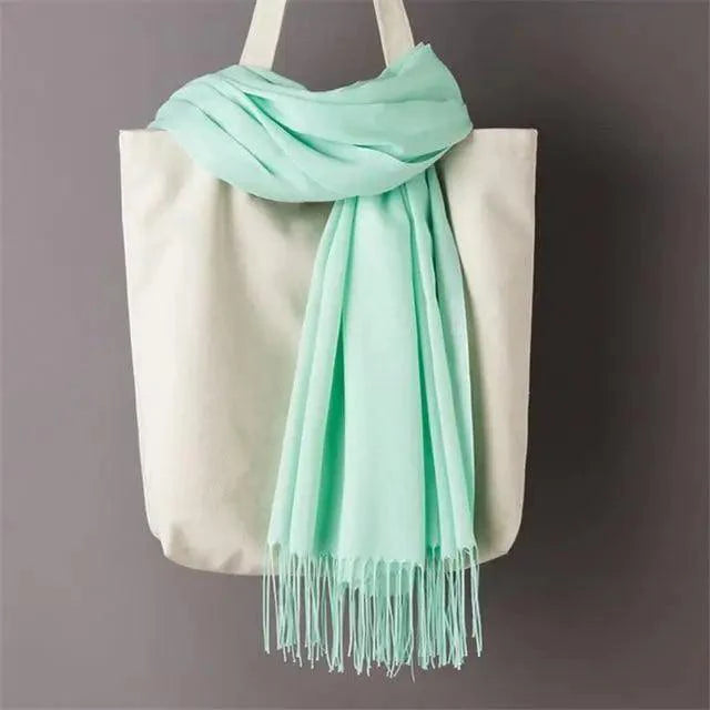 Winter Women Scarf Female Scarves For Women Solid Shawl Wraps For Winter Casual Wear Travel Friendly Wool Tassel Scarf Fashion Solid Color Toddler Soft Warm Scarves