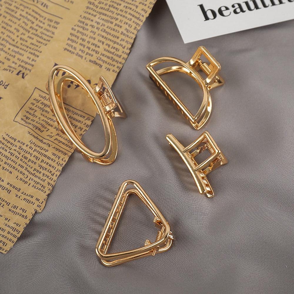 Women Fashion Hair Claw Korean Minimalist Style Geometric Metal Catch Clip Chic Barrettes Headwear High Quality Gorgeous Hair Accessories For Women