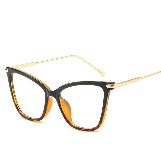 Women Luxury Cat Eye Sunglasses For Women Glasses Oversized Frame Transparent Lens Eyeglasses Computer Optical For  Prescription Glasses For Women