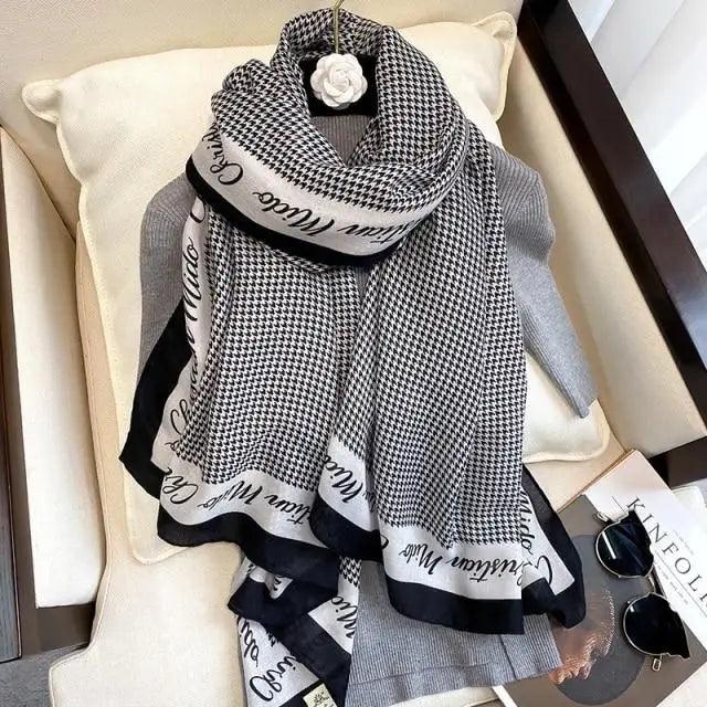 Women Scarf Leopard Print Cotton Large Size Scarfs For Winter Shawls Winter Warm Casual Wear For Women Lovely Floral Tassel Cotton ab Shawls Lady Silk Wraps Scarves