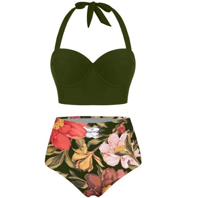 Women Swimsuits Vintage Push Up Polka Dot Plus Size Bathing Suits High Waist Bikini Underwire High Waist Swimsuit Bathing Suits Bikini Women Swimsuits Vintage Push Up Bathing Suits