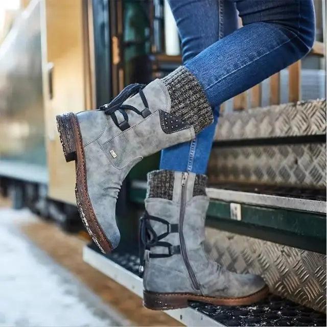 Women Winter Boots Strong Hoof Heels Fashion Comfort Warm Design