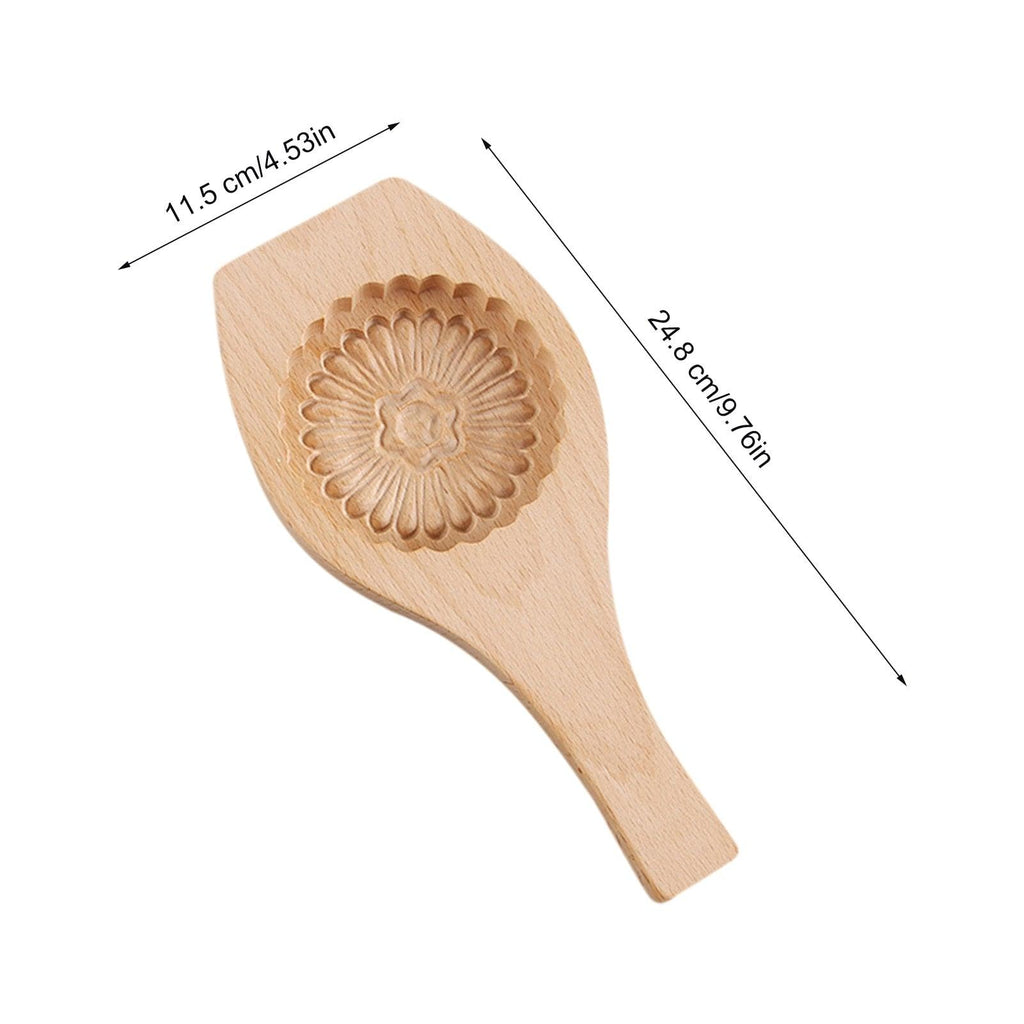 Wooden Tradition Moon Cake Molds Desserts Tools Cake Biscuit Baking Mold Three Dimensional Flower Pattern Wooden Mold Carved Round Wooden Mould Press Mooncake Mold Middle Eastern Cookie  Cake Mold